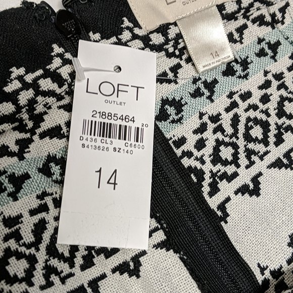 NWT Ann Taylor LOFT Skirt Fair Isle Mini Skirt 14 Cotton Blend NEW - Picture 4 of 7